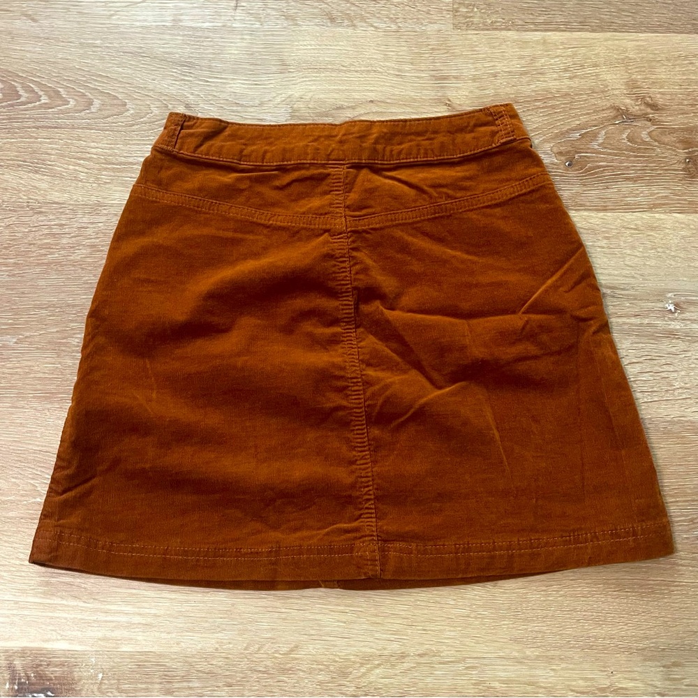 Copper Key Corduroy Burnt Orange A-Line Mini Skirt XS - Picture 3 of 10